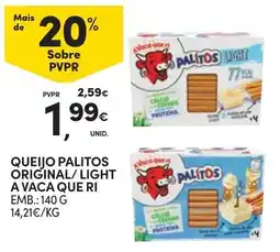 Continente Queijo palitos original/light a vaca que ri promoção