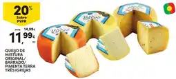 Continente Queijo de mistura original/barrado/pimenta terra três igrejas promoção