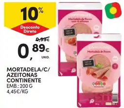 Continente mortadela/c/azeitonas continente promoção