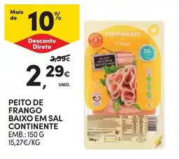Continente Peito de frango baixo em sal continente promoção
