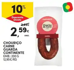 Continente Chouriço de carne guardante promoção