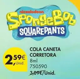 Pingo Doce SpongeBob SquarePants Cola Caneta Corretora promoção