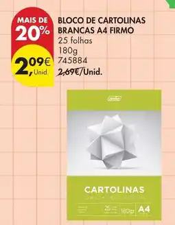 Pingo Doce Bloco de cartolinas brancas a4 firmo promoção