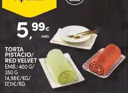 Continente Torta pistácio/ red velvet promoção