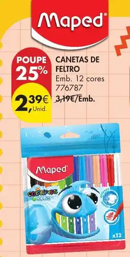 Pingo Doce Canetas de feltro Maped promoção