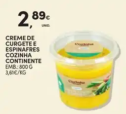Continente Creme de curgete e espinafres cozinha continente promoção