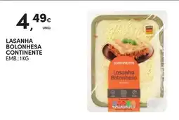 Continente Lasanha bolonhesa continente promoção