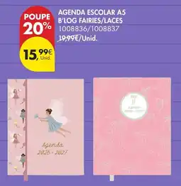 Pingo Doce Agenda escolar a5 b'log fairies/laces promoção