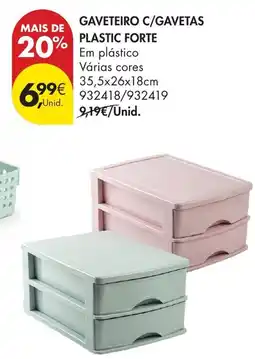 Pingo Doce Gaveteiro c/gavetas plastic forte promoção