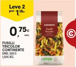Continente Fusilli tricolor continente promoção