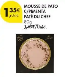 Pingo Doce Mousse de pato c/pimenta paté du chef promoção