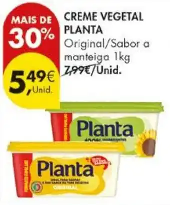 Pingo Doce Creme vegetal planta original promoção