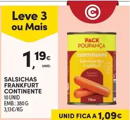 Continente Salsichas frankfurt continente promoção