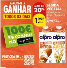 Pingo Doce bebida vegetal alpro promoção