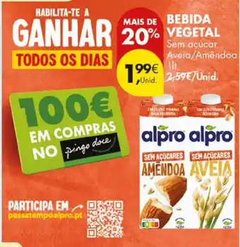 Pingo Doce bebida vegetal alpro promoção