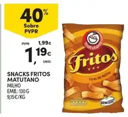 Continente Snacks fritos matutano milho promoção