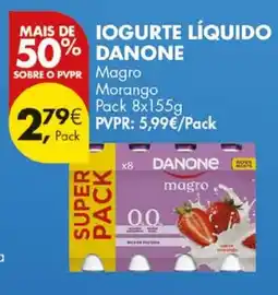 Pingo Doce Iogurte líquido danone magro morango promoção