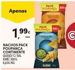 Continente Nachos pack poupança continente queijo/c/sal promoção