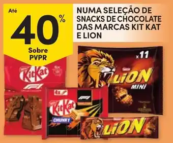 Continente Snacks de chocolate das marcas kit kat e lion promoção