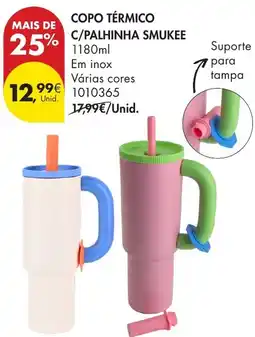 Pingo Doce Copo térmico c/palhinha smukee promoção