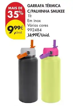Pingo Doce Garrafa térmica c/palhinha smukee promoção