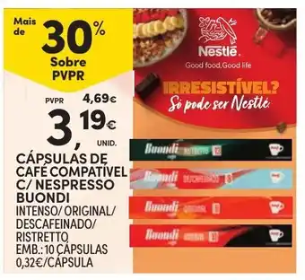Continente Cápsulas de café compatível c/ nespresso buondi promoção