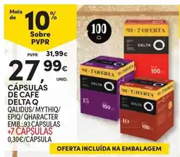 Continente Cápsulas de café delta q promoção