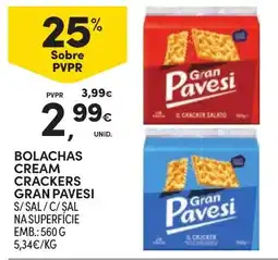 Continente Bolachas cream crackers gran pavesi promoção