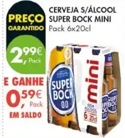 Pingo Doce Cerveja s/alcool super bock mini promoção