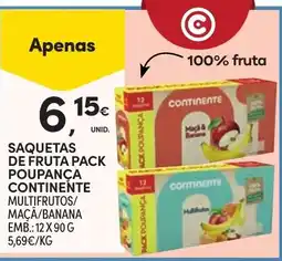 Continente Saquetas de fruta pack poupança continente promoção