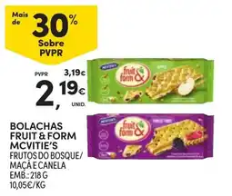 Continente Bolachas fruit & form mcvitie's promoção