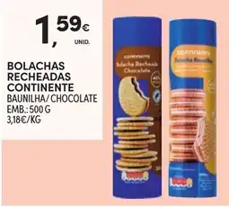 Continente Bolachas recheadas continente baunilha/chocolate promoção