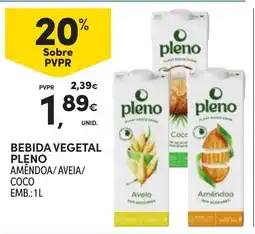 Continente Bebida vegetal pleno amêndoa/aveia/coco promoção