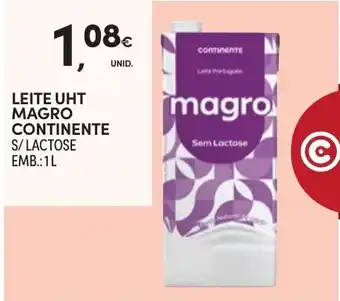 Continente Leite uht magro continente s/lactose promoção