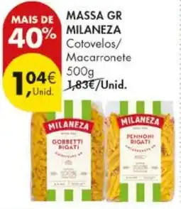Pingo Doce Massa gr milaneza cotovelos/macarronete promoção