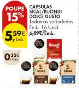 Pingo Doce cápsulas sical/buondi dolce gusto promoção
