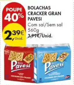 Pingo Doce Bolachas cracker gran pavesi promoção