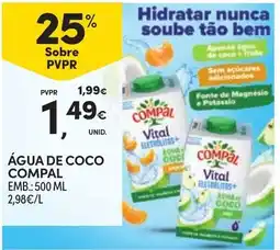 Continente Água de coco compal promoção