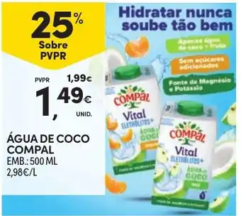 Continente Água de coco compal promoção