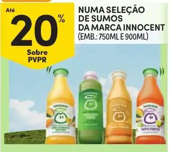 Continente numa seleção de sumos da marca innocent promoção