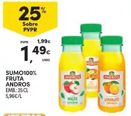 Continente Sumo 100% fruta andros promoção