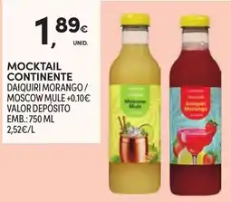 Continente Mocktail continente daiquiri morango / moscow mule promoção