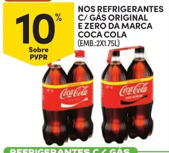 Continente Refrigerantes c/ gás original e zero da marca coca cola promoção