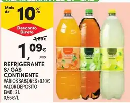 Continente Refrigerante s/gas continente promoção