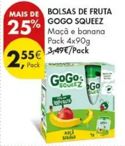 Pingo Doce Bolsas de fruta gogo squeeze maçã banana promoção