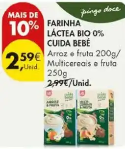 Pingo Doce Farinha láctea bio 0% cuida bebé promoção