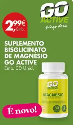 Pingo Doce Suplemento bisglicinato de magnésio go active promoção