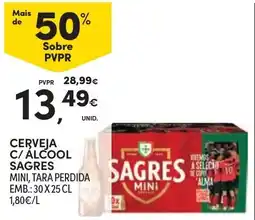 Continente Cerveja c/ álcool sagres mini promoção