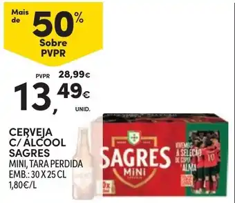 Continente Cerveja c/ álcool sagres mini promoção