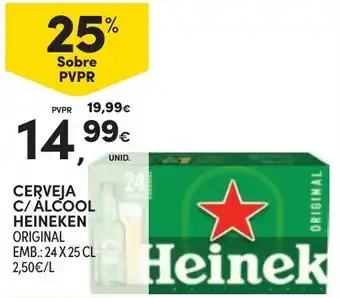 Continente Cerveja c/ alcool heineken original promoção